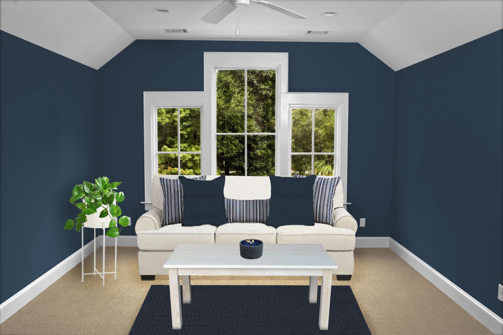 44" Unfinished Solid Wood Rectangular Coffee Table