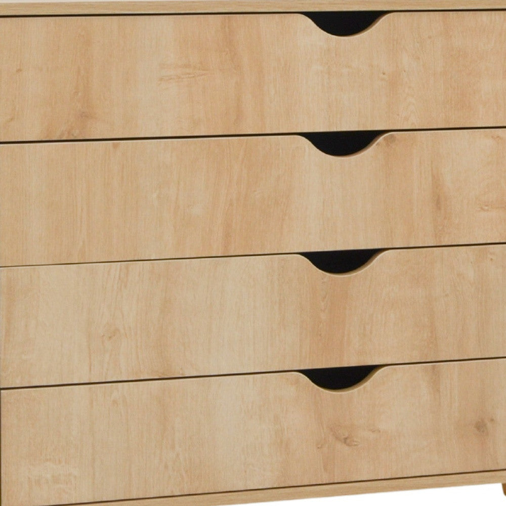 35" Natural Solid Wood Four Drawer Standard Dresser