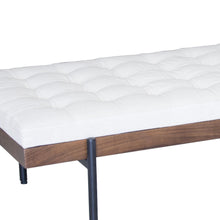 Black And Ivory Upholstered Cotton Blend Bedroom Bench 72