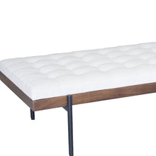 Black And Ivory Upholstered Cotton Blend Bedroom Bench 72