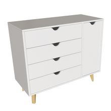 White Solid Wood Four Drawer Combo Dresser 35