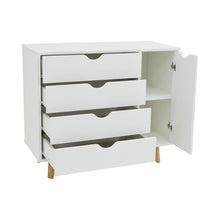 White Solid Wood Four Drawer Combo Dresser 35