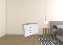 White Solid Wood Four Drawer Combo Dresser 35