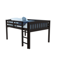 Dark Brown Solid Wood Full Double Size Loft Bed