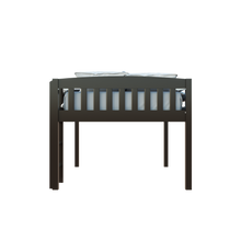 Dark Brown Solid Wood Full Double Size Loft Bed