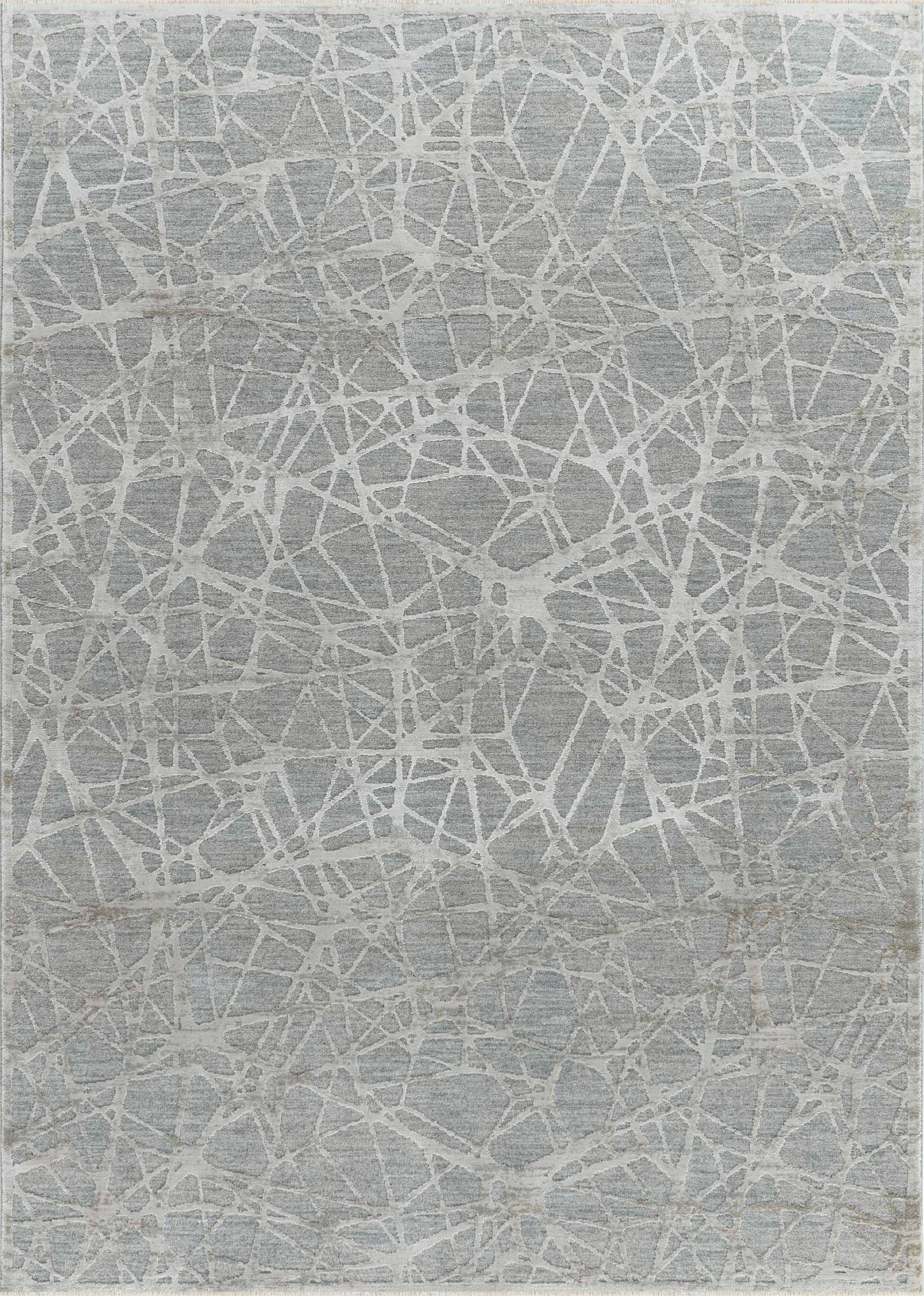 5' X 8' Turquoise Abstract Power Loom Stain Resistant Area Rug