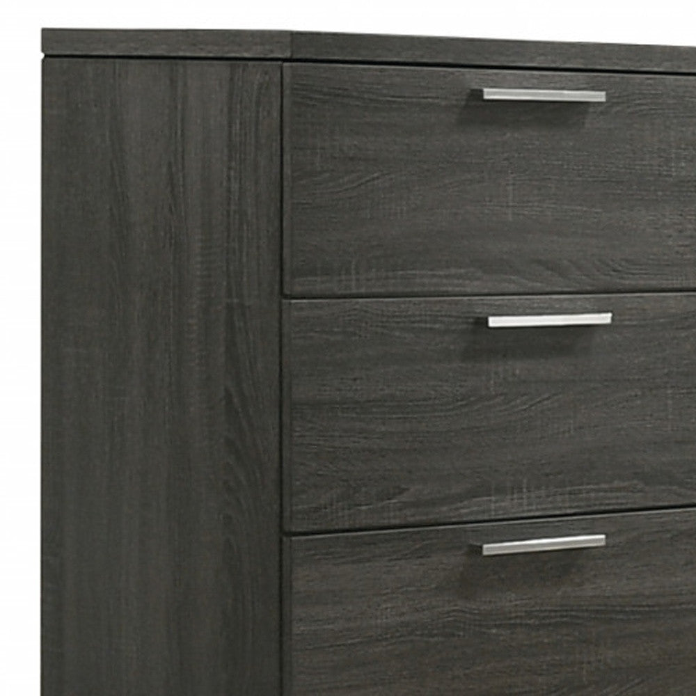 59" Gray Oak Manufactured Wood Six Drawer Double Dresser