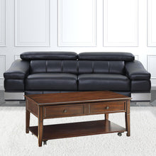 48 英寸胡桃木加工矩形升降頂咖啡桌帶擱板