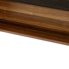 47 英寸胡桃木和黑紙貼面矩形升降頂咖啡桌帶擱板