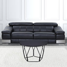 32 英寸黑色金屬和深棕色貼面 Geo Base 咖啡桌