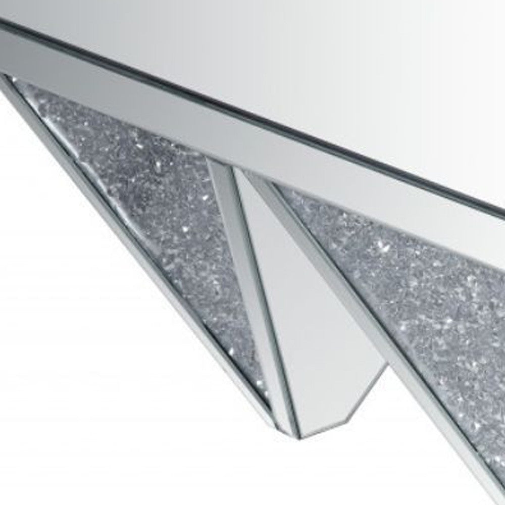 37" Mirrored Mirrored And Manufactured Wood Square Mirrored Coffee Table