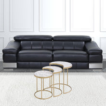 Mesas de centro anidadas redondas de metal y chapa de papel de mármol de oro y imitación de 24