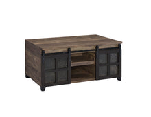 Black And Rustic Oak Wood Rectangular Coffee Table With Shelf 47