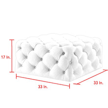 Blush Velvet With Black Tufted Cocktail Ottoman 33