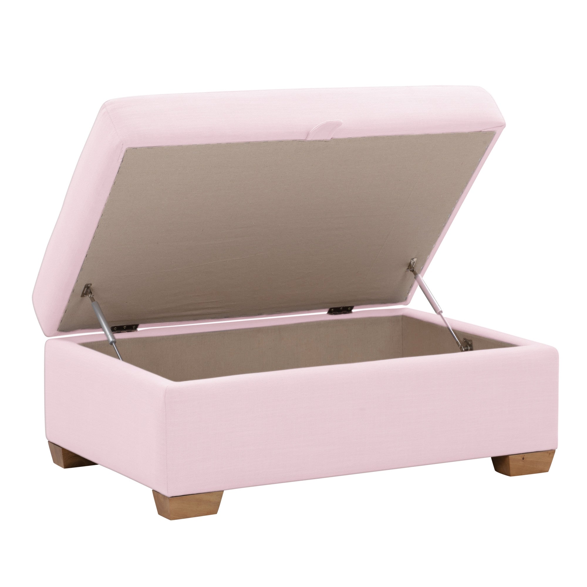 24" Pink Linen And Natural Storage