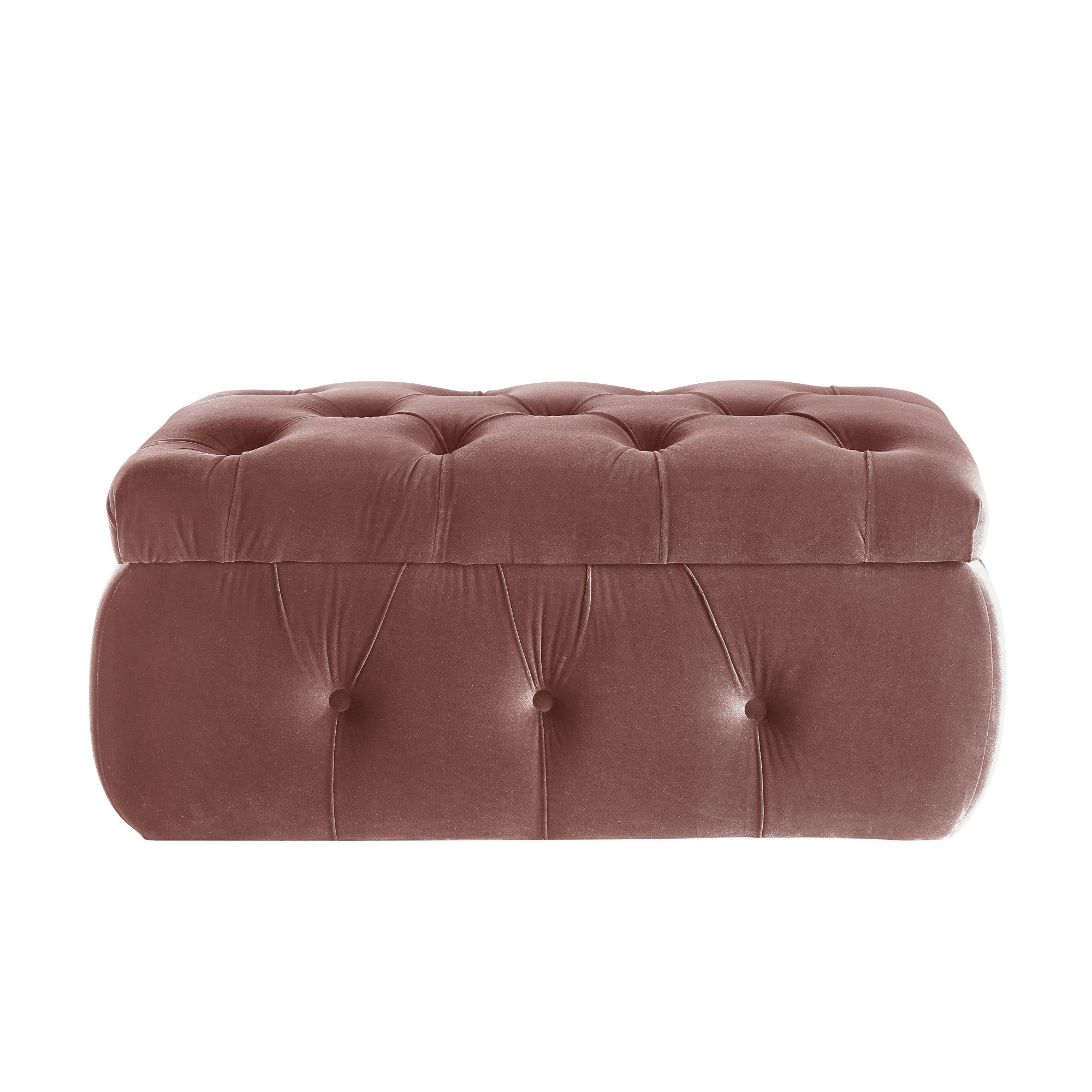 25" Blush Velvet Tufted Storage