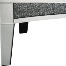 48 英寸銀色鏡面玻璃和人造石閃亮矩形咖啡桌