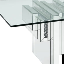 Mesa de centro rectangular con espejo de vidrio transparente y espejo de 47