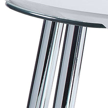 Mesa de centro de forma libre de madera y metal fabricada en cromo y vidrio blanco de 28