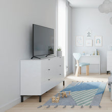 White and Black Six Drawer Double Dresser 59