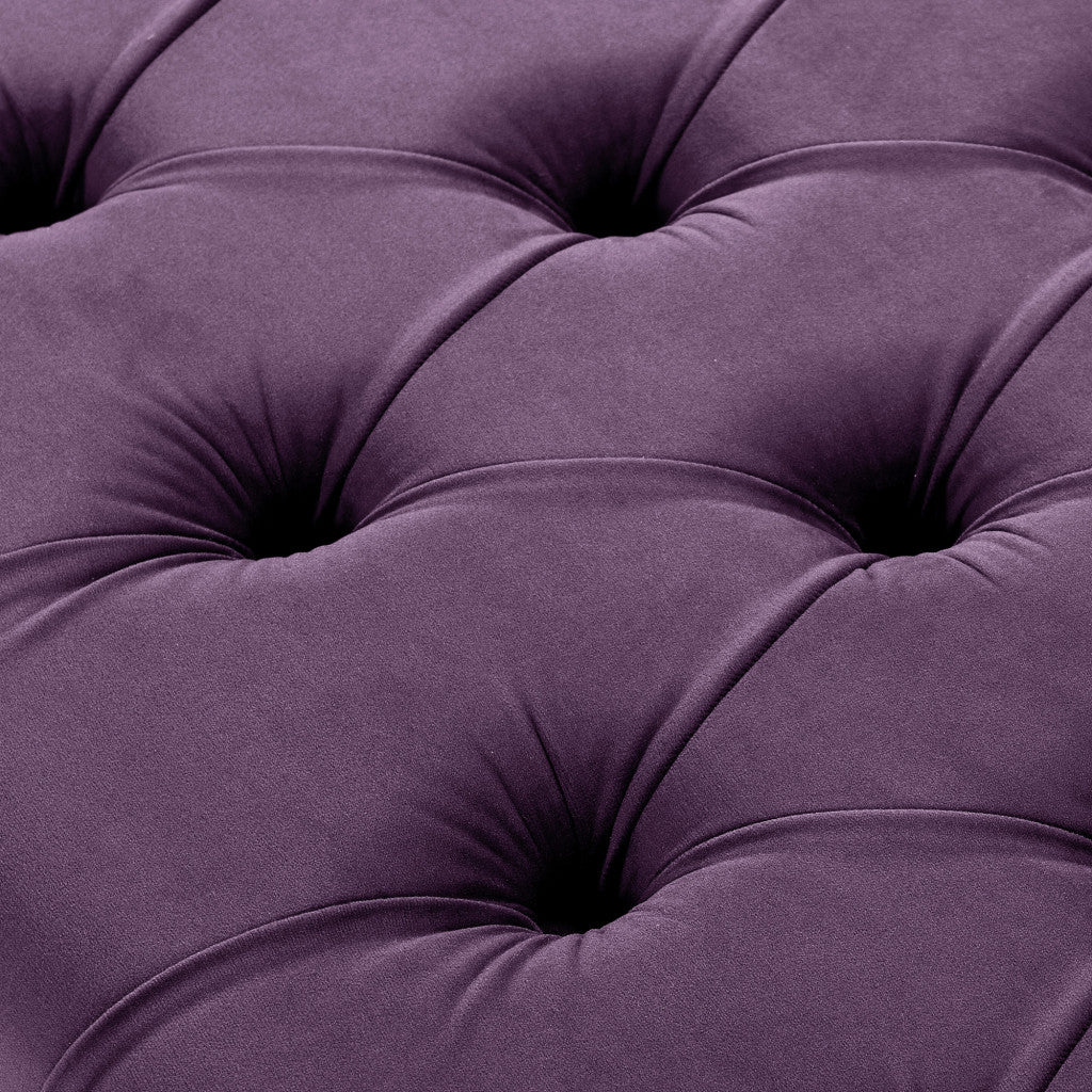 20" Purple And Plum Upholstered Velvet Bedroom Bench