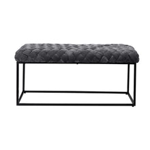 Gray And Black Upholstered Velvet Bench 39