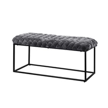 Gray And Black Upholstered Velvet Bench 39