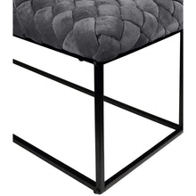 Gray And Black Upholstered Velvet Bench 39