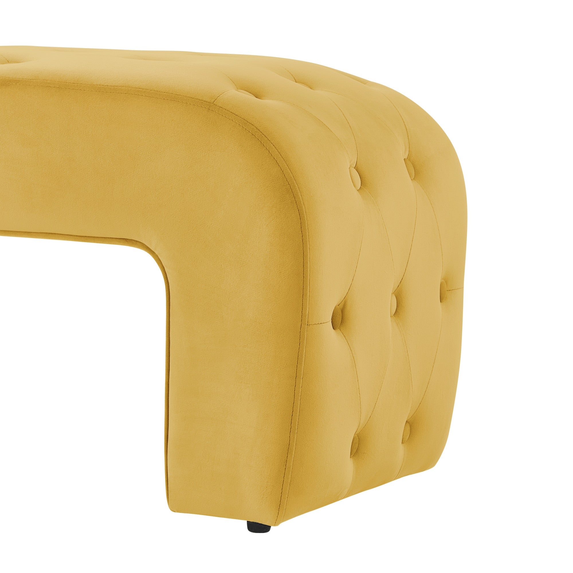 16" Yellow Upholstered Upholstery Bedroom Bench