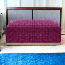 Fuchsia And Gold Upholstered Velvet Bench 40