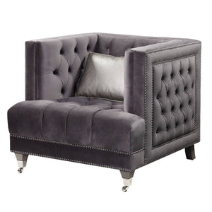 38" Black Tufted Arm Chair