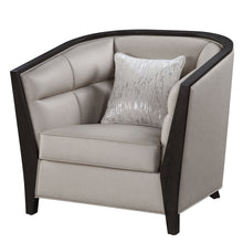 Beige And Black Barrel Chair 38