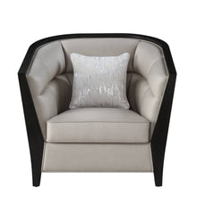 Beige And Black Barrel Chair 38