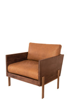 Carmel Brown Top Grain Leather And Gold Arm Chair 31