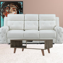 Mesa de centro rectangular de madera natural y marrón oscuro y blanca de 40