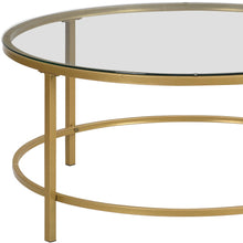 Gold And Clear Glass Round Coffee Table 36