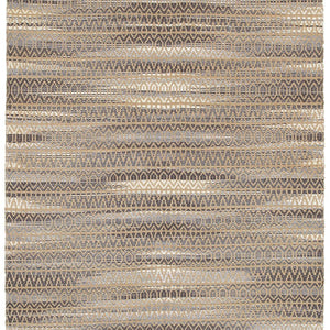 Gray and Tan Striated Runner Rug - 5 ft x 8 ft