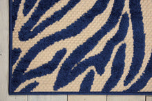 Navy Zebra Pattern Indoor Outdoor Area Rug - 5’ x 8’