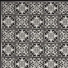 9' X 12' Black And White Fleur De Lis Stain Resistant Non Skid Area Rug