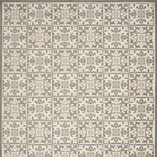 9' X 12' Ivory And Grey Fleur De Lis Stain Resistant Non Skid Area Rug
