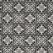 6' X 9' Black And White Fleur De Lis Stain Resistant Non Skid Area Rug