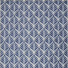 5' X 8' Blue Floral Stain Resistant Non Skid Area Rug