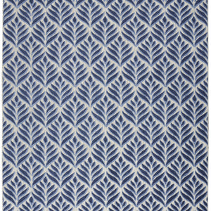 8' X 11' Blue Floral Stain Resistant Non Skid Area Rug