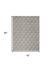 4' X 6' Charcoal Floral Stain Resistant Non Skid Area Rug