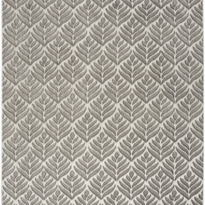 8' X 11' Charcoal Floral Stain Resistant Non Skid Area Rug