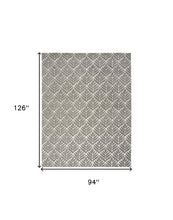 8' X 11' Charcoal Floral Stain Resistant Non Skid Area Rug