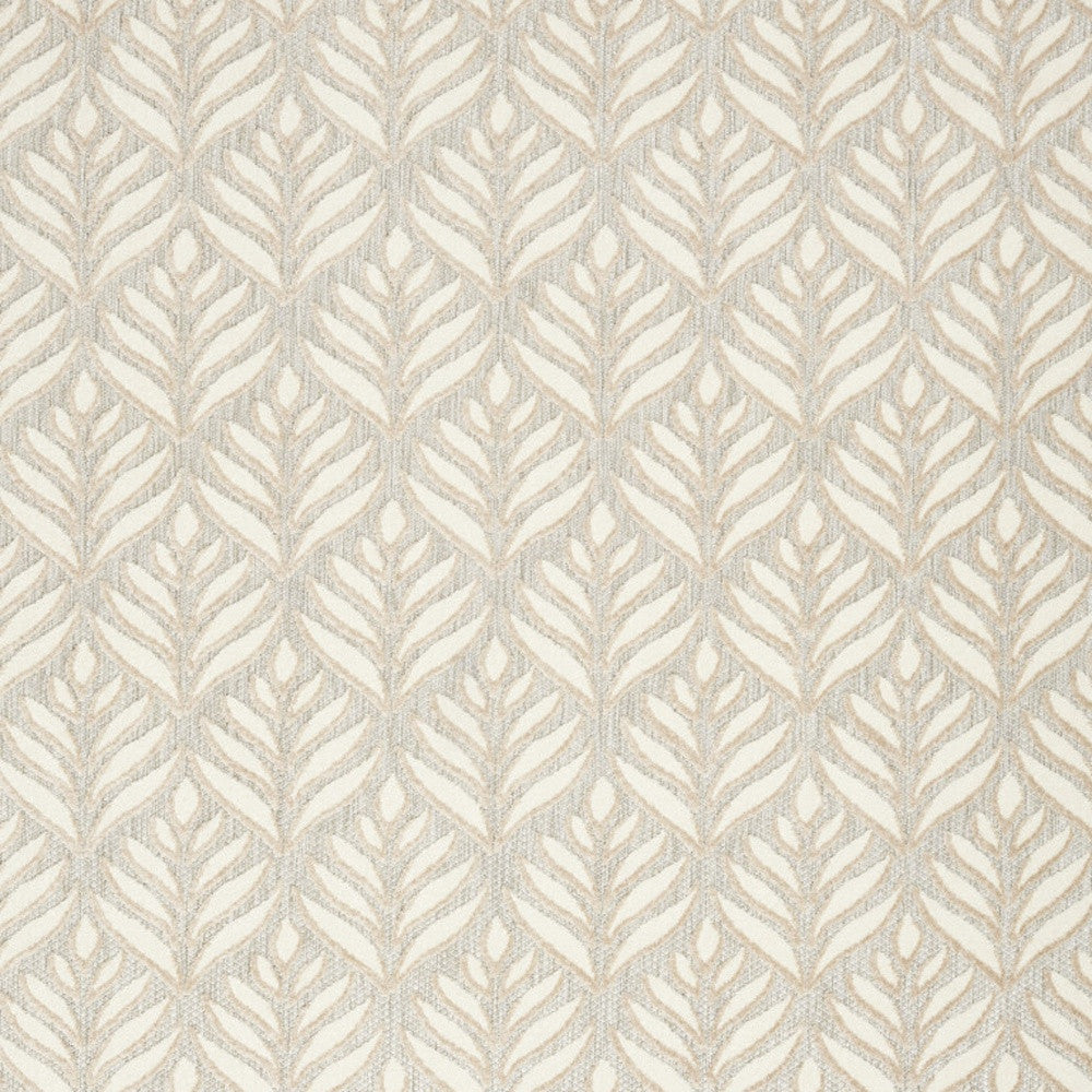 6' X 9' Ivory And Grey Floral Stain Resistant Non Skid Area Rug