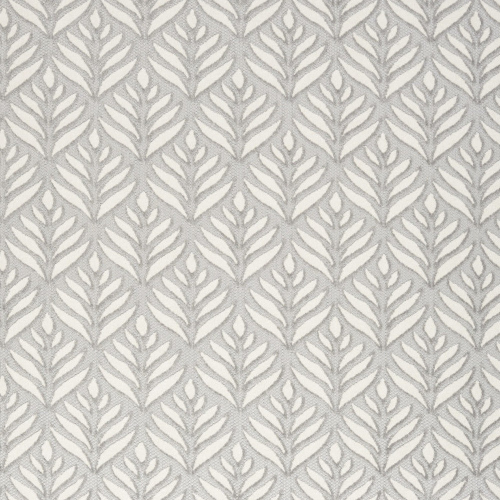 6' X 9' Grey Floral Stain Resistant Non Skid Area Rug