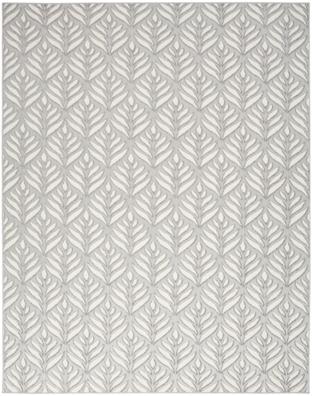 5' X 8' Grey Floral Stain Resistant Non Skid Area Rug
