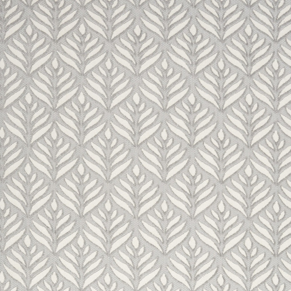 8' X 11' Grey Floral Stain Resistant Non Skid Area Rug